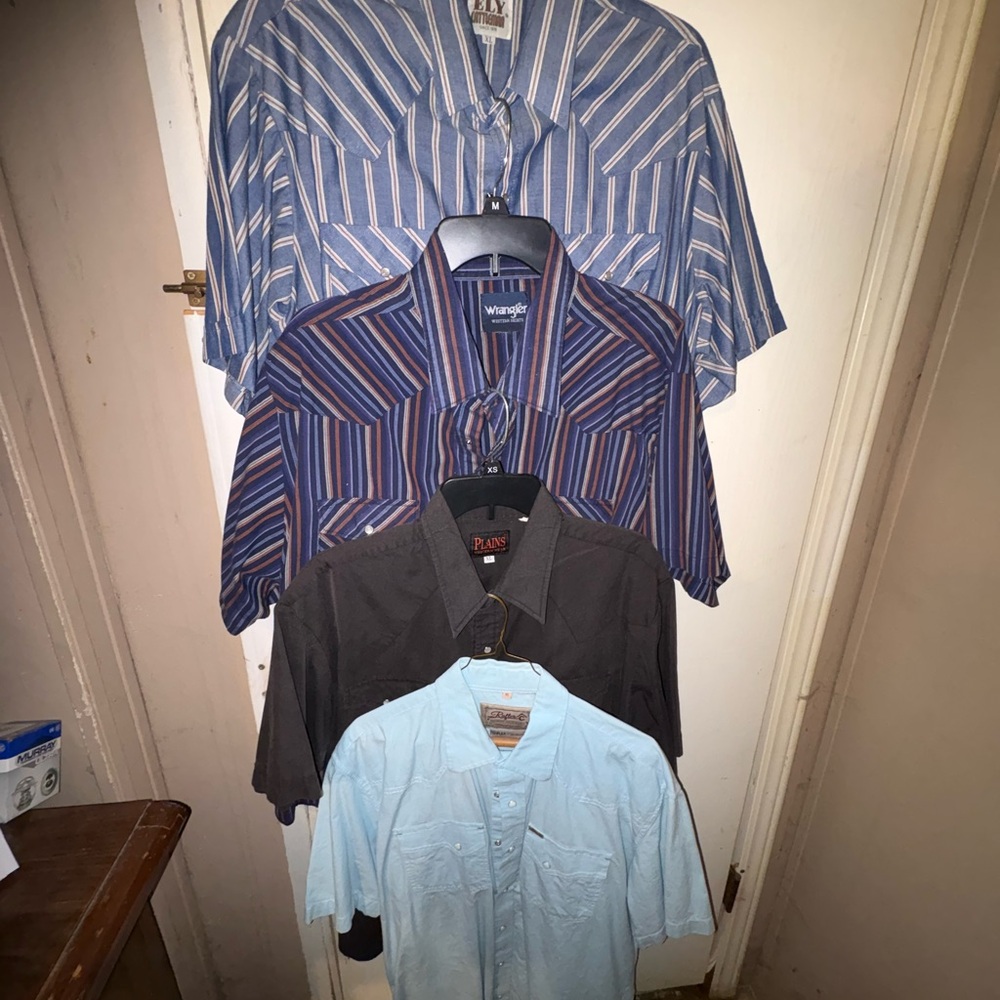 Wrangler Blue and Brown Striped Casual Shirt